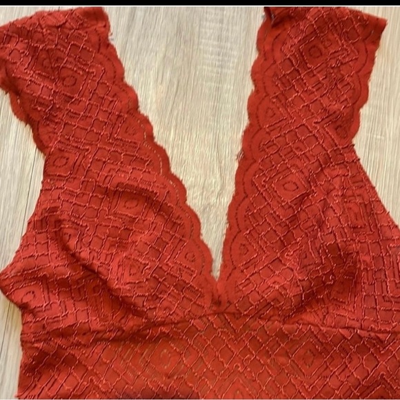 Women’s Free People Copper Lace Thong Bodysuit Size XS - Picture 2 of 11